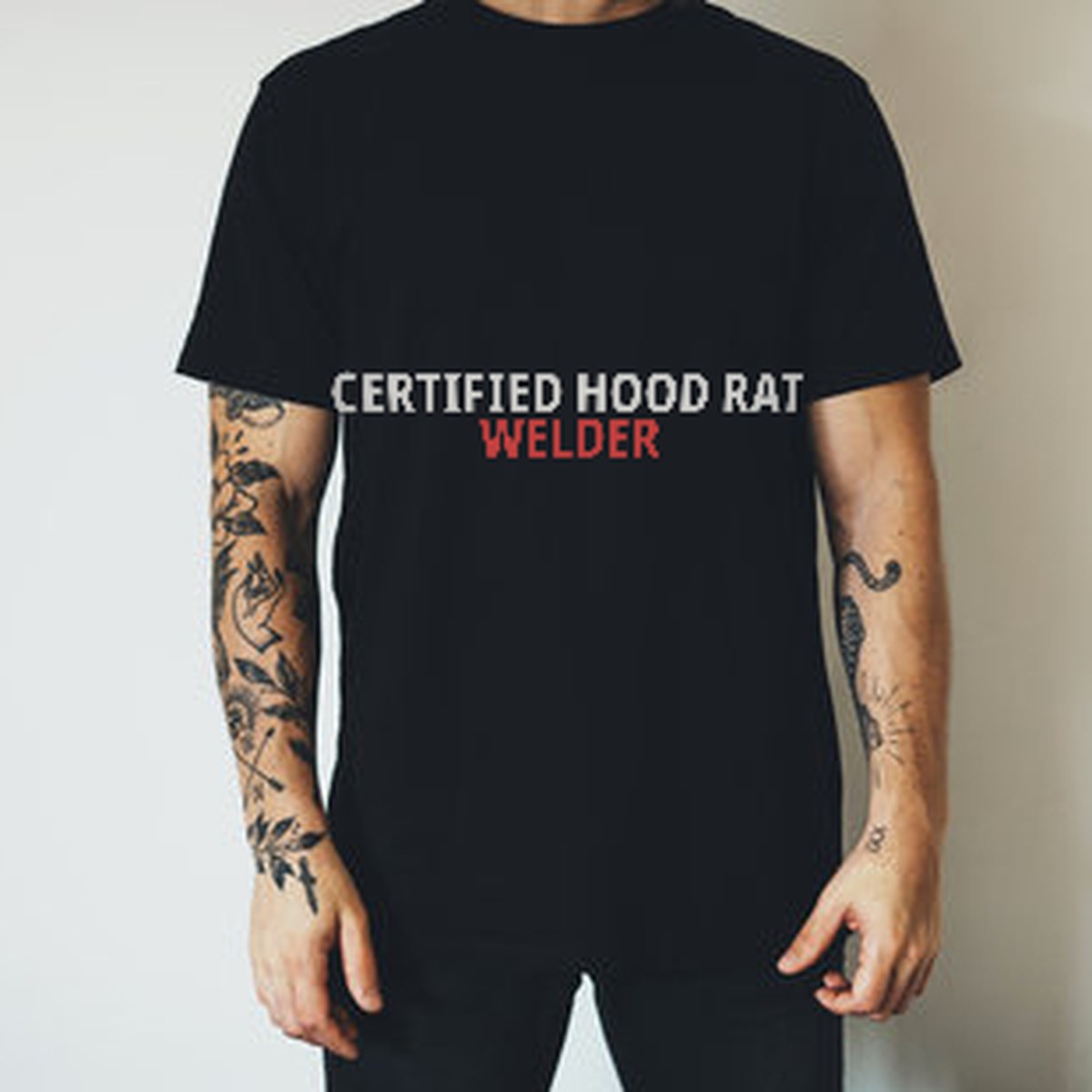 Certified Hood Rat Welder T-Shirt detail view