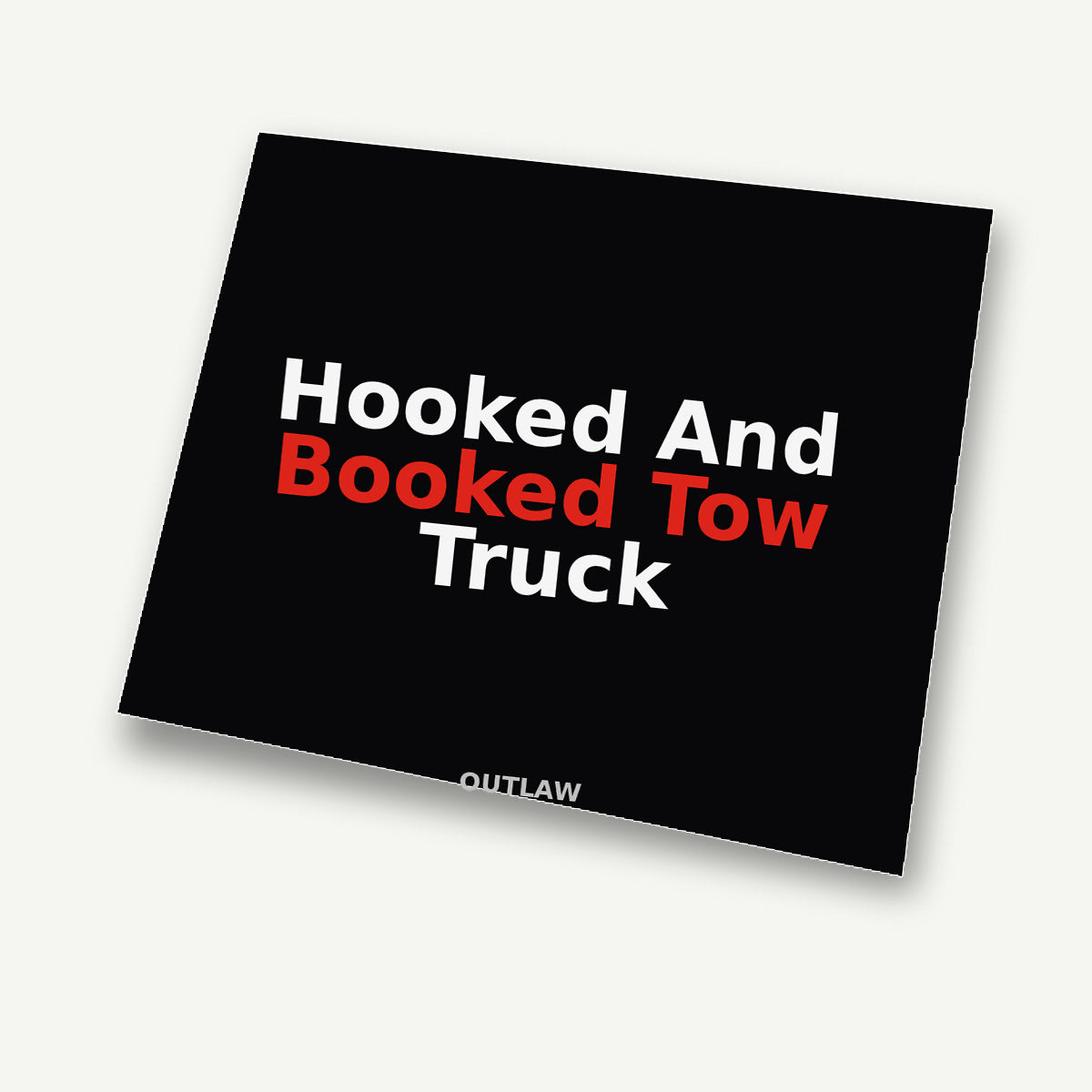 Hooked & Booked Tow Truck Sticker detail view