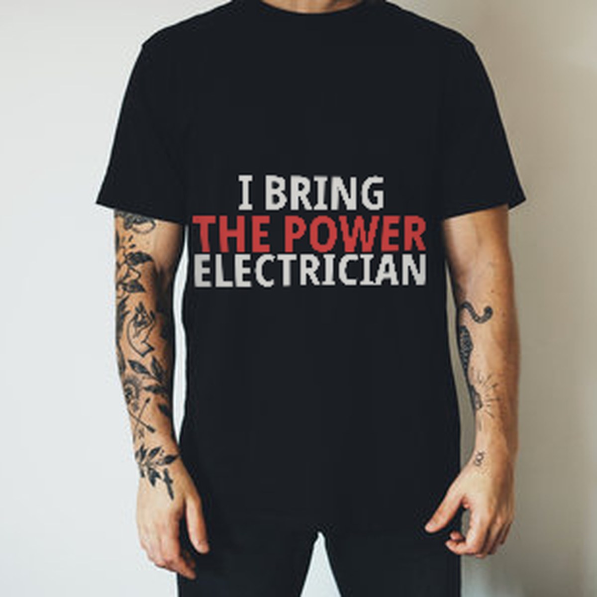 I Bring The Power Electrician Shirt detail view