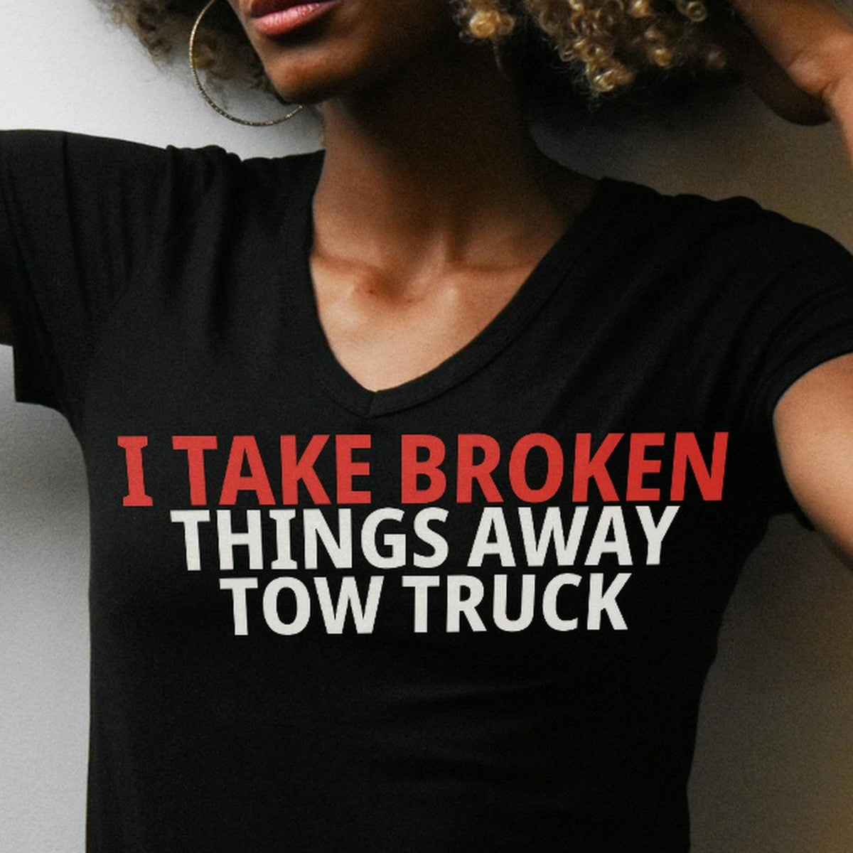 I Take Broken Things Away Tow Truck Shirt lifestyle view