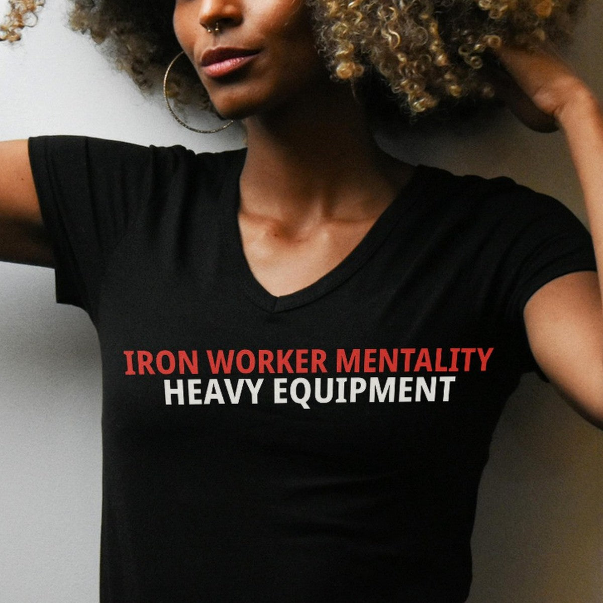 Iron Worker Mentality Heavy Equipment Shirt detail view