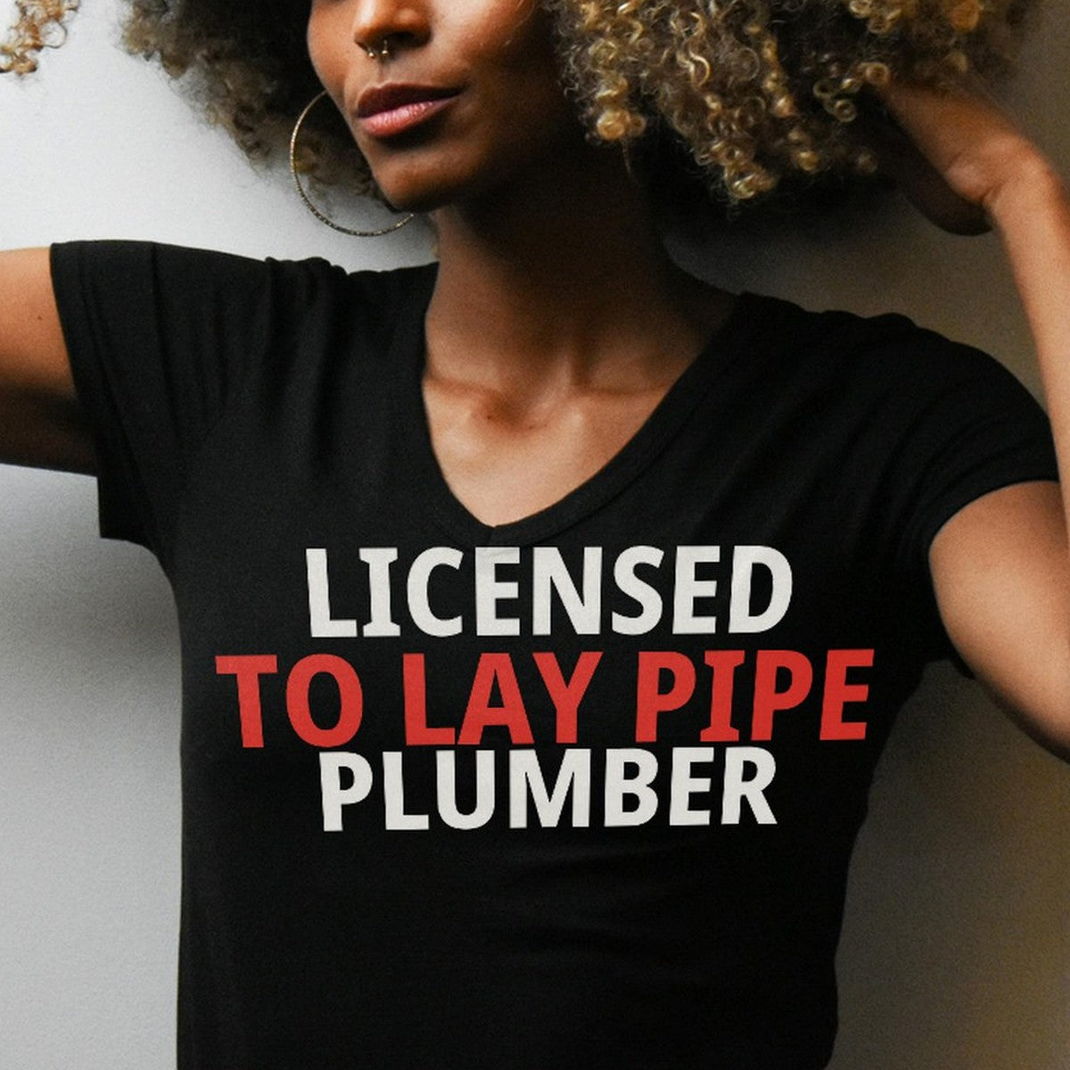 Licensed To Lay Pipe Plumber Shirt detail view