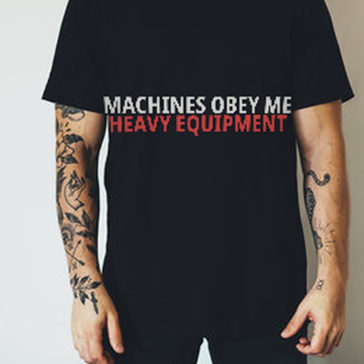 Machines Obey Me Heavy Equipment Shirt lifestyle view