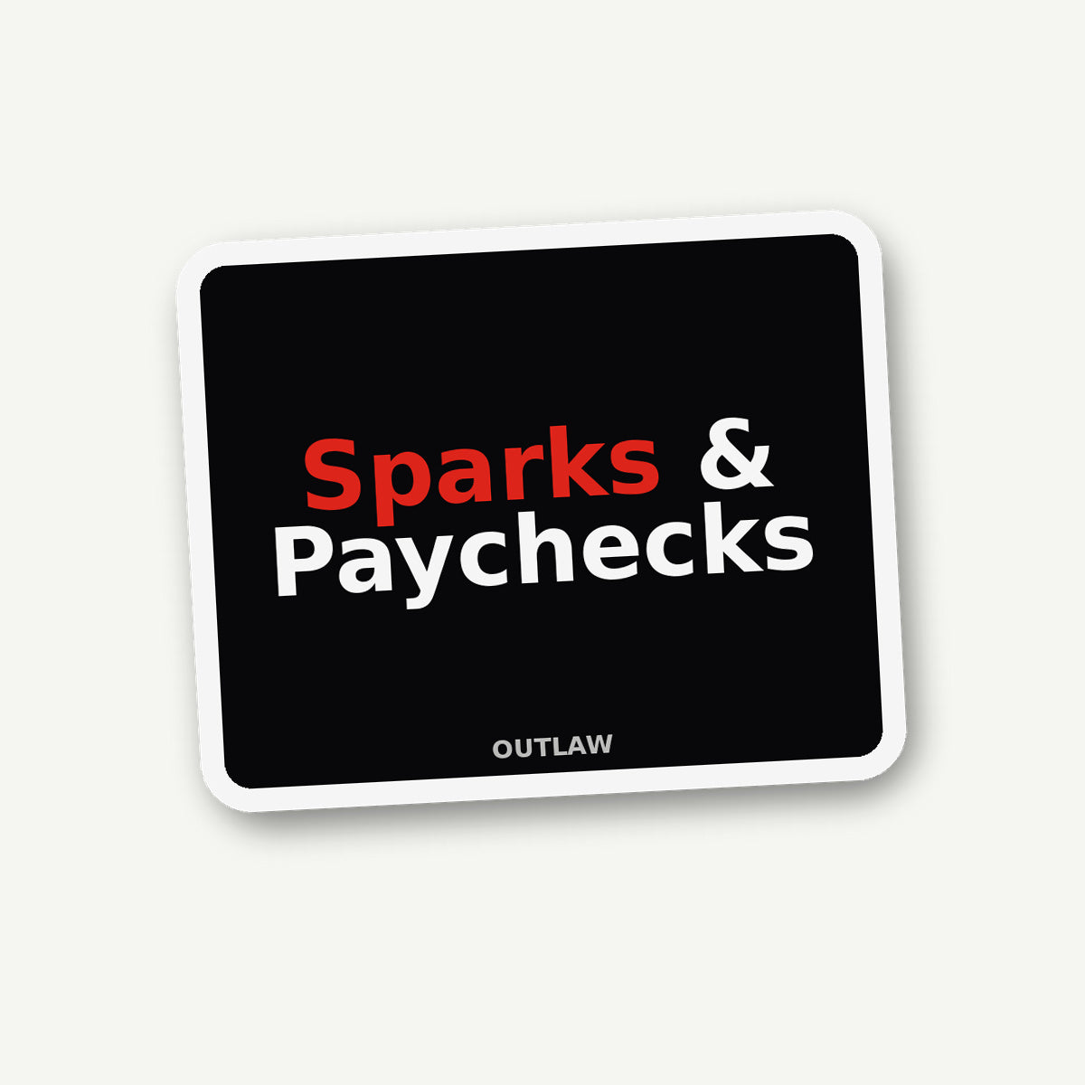 Sparks & Paychecks Electrician Sticker lifestyle view