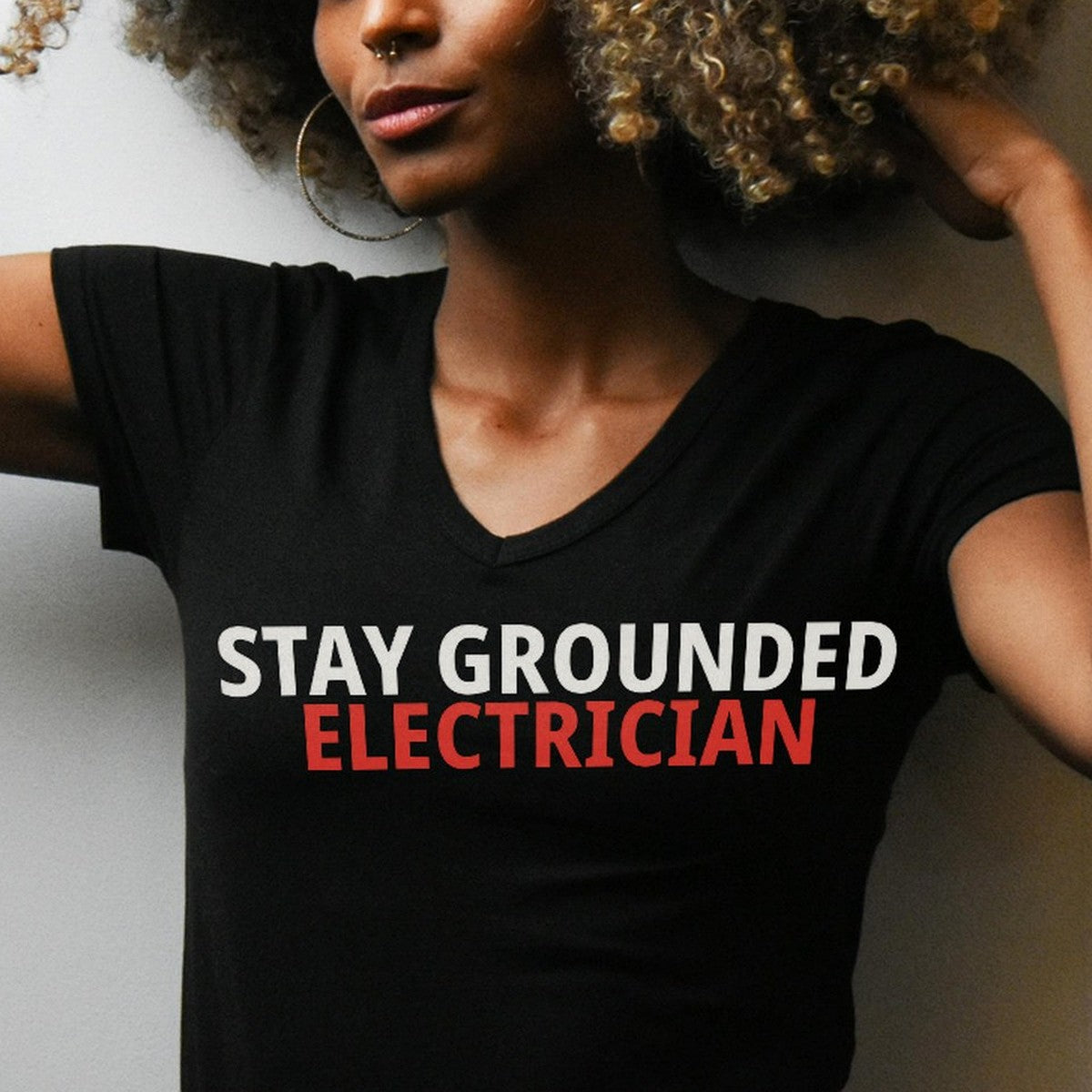 Stay Grounded Electrician Shirt detail view