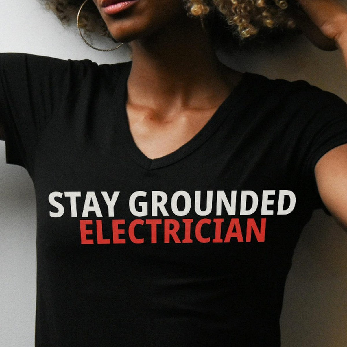 Stay Grounded Electrician Shirt lifestyle view